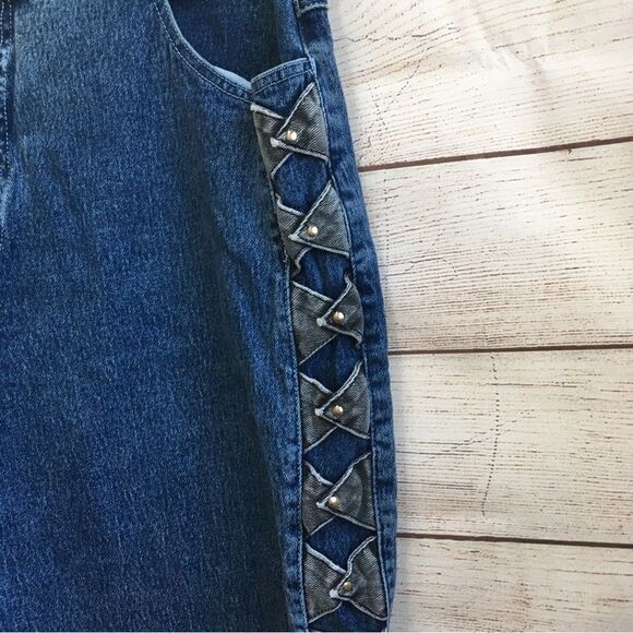VINTAGE ZANA DI JEANS WITH UNIQUE STUDDED SIDES - Picture 4 of 9